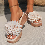 Flower Design Wedge Sandals Female