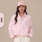 Aoli Velvet Sports Jacket For Women Loose Lapel Yoga