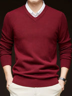 Woolen Sweater Men's Casual Thin V-neck Sweater