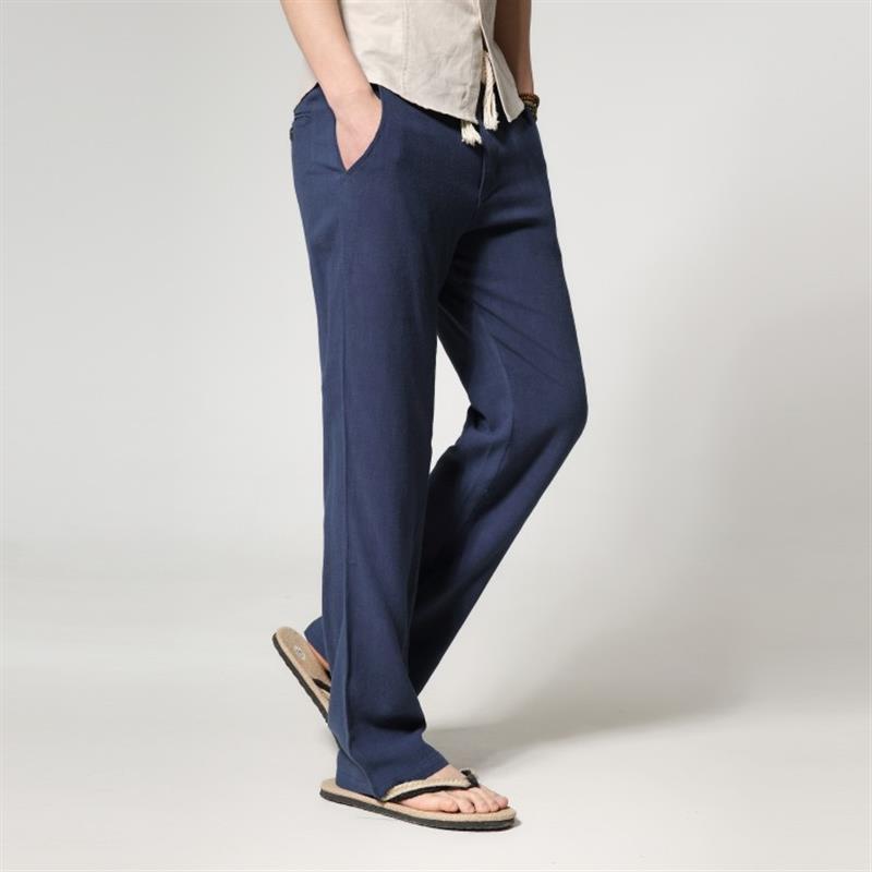 Men's Loose Straight Cotton And Linen Casual Pants