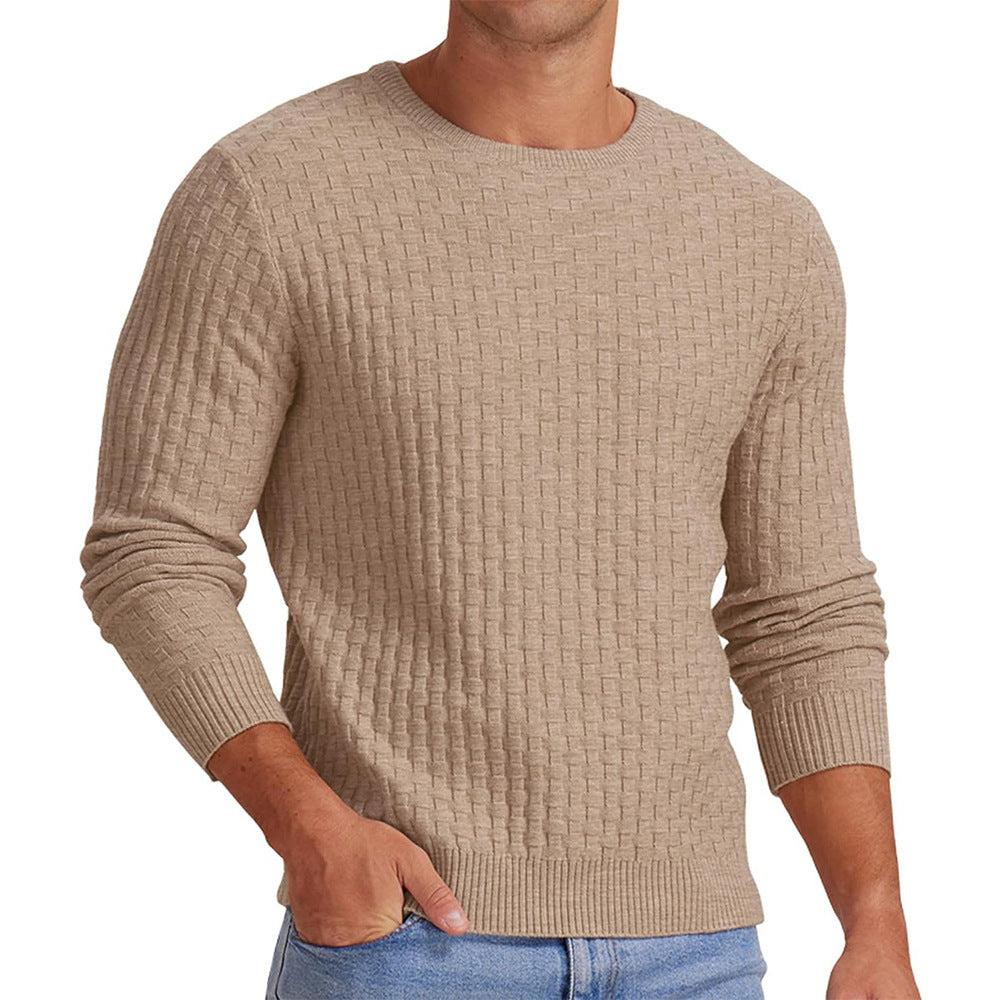 Men's Round Neck Pullover Long Sleeve V-neck