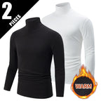 Autumn And Winter Men's Solid Color Versatile High-neck Base Layer Casual Fleece Top