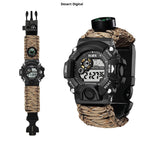 Multifunctional Parachute Cord Waterproof Watch Outdoor Survival Bracelet Sports Strap Firestone Survival Whistle Compass