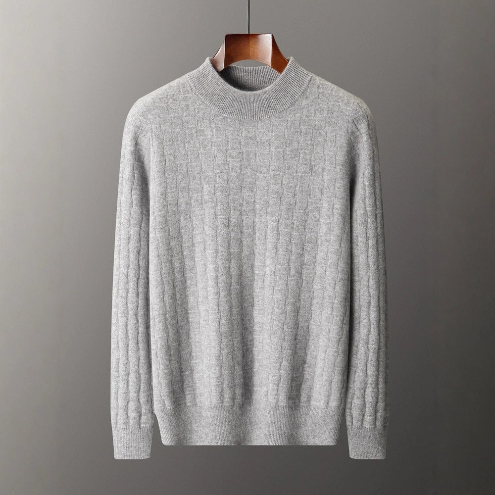 New Pullover Men's Half-high Collar Sweater