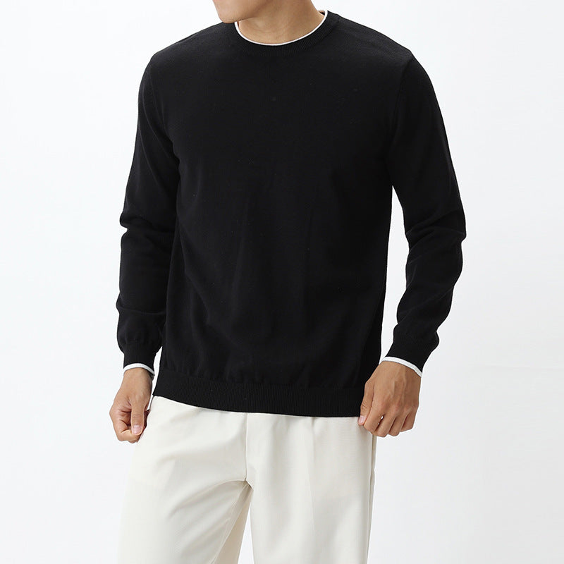 Old Money Style Men's Light Luxury High-grade Round Neck Pullover Sweater