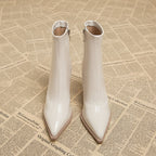 Women's Autumn And Winter White Skinny Boots Boots