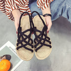 Braided Hemp Rope Sandals Female Student All-matching