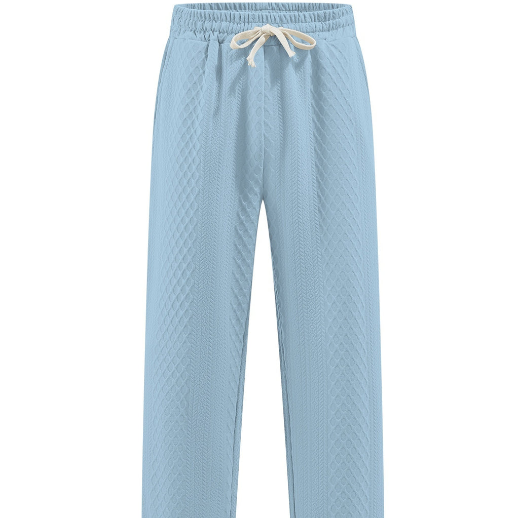 Loose Casual Jacquard Knit Straight-leg Men's Pants