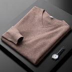 Warm V-neck Sweater Men's Slim Fit Thickened Light Business