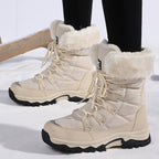 Waterproof And Cold-proof Long Boots Female Outdoor Plus Fluff Thickened
