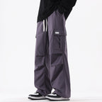 Couple American Retro High Street Fashionable Pleated Straight Cargo Pants