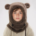 Cute Bear Ear Children Outdoor Keep Warm Ear Protection Hoodie Neck Warmer