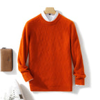 Pure Wool Sweater Men's Loose Round Neck Sweater Casual Thickening Knitted Bottoming Shirt
