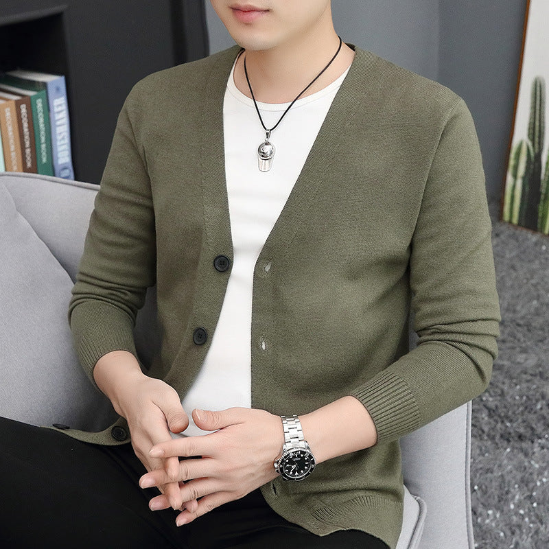 Thin Trendy Casual Outdoor Cotton Knitwear Black Sweater