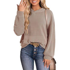 Europe And America Cross Border Women's Loose Twisted Bar Hooded Sweater