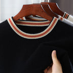 Round Neck Pure Wool Sweater Men's Short Sleeve Early