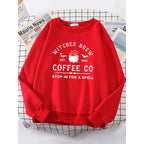 Witches Make Coffee Straight Letter Hoodie Letter Print