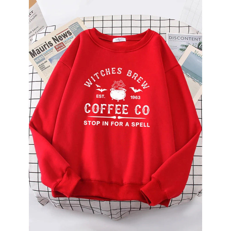Witches Make Coffee Straight Letter Hoodie Letter Print