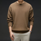 Ankela Red Dopamine Low Collar Middle-aged Sweater