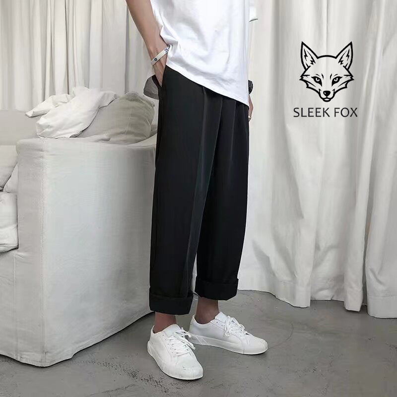 Autumn Trendy Korean Style Drooping Straight Suit Pants Men