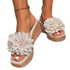 Flower Design Wedge Sandals Female