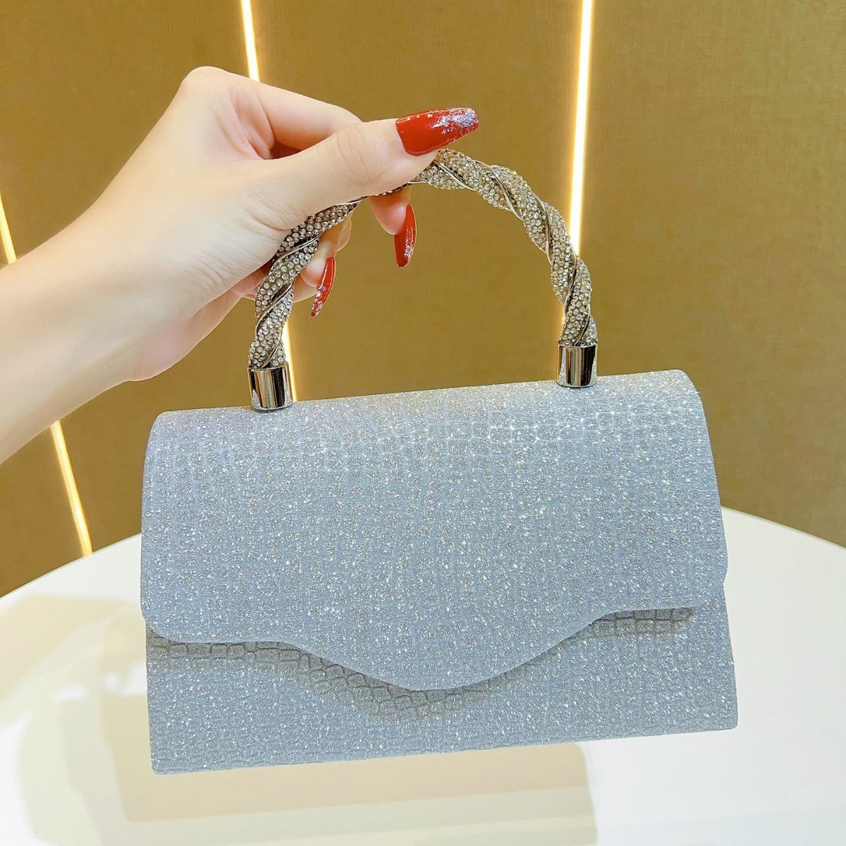 Korean New Style Rhinestone Evening Bag Women's Hand Carrying