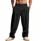 Men's Breathable Cotton Linen Loose Leisure Sports Trousers