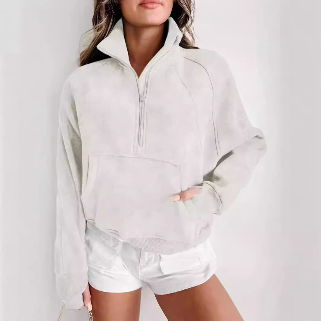Hoodie Casual Stand Collar Long Sleeve Loose Top