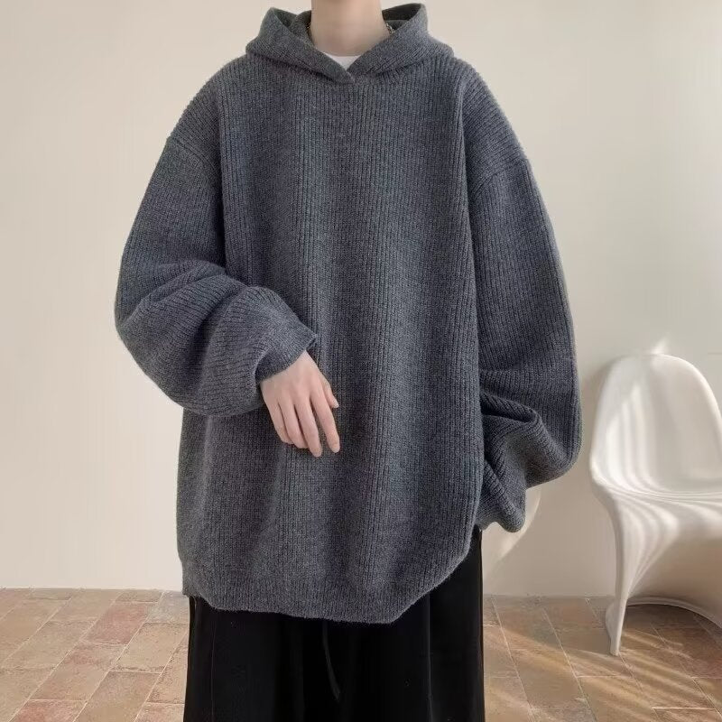 Hooded Sweater Men's Autumn And Winter Loose Sweater Knitwear Coat