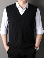 Woolen Vest Men's Twisted Loose Middle-aged Knitted Dad Vest Base Sleeveless Shirt Wholesale