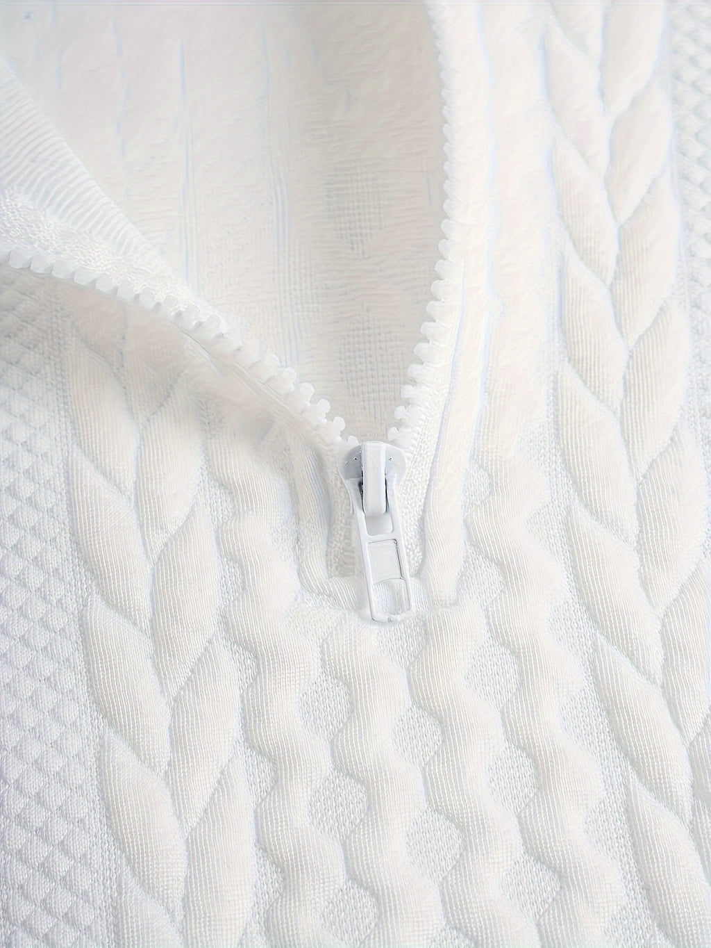 Women's Spring And Autumn Solid Color Zipper Shoulder Drawstring Casual Hoodie