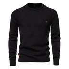 Autumn And Winter New Cotton Men's Sweater Pullover Solid Color Raglan Sleeve Sweater