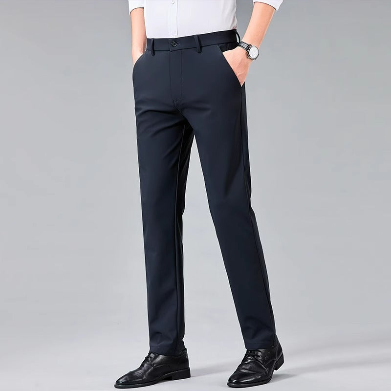 Summer Ice Silk Thin Non-ironing Men's Business Casual Pants