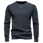 Round Neck Fashion Solid Color Sweater Men's High Quality Business Casual Knitted Men's Sweater