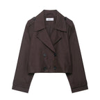 Women's Clothing Double Breasted Short Trench Coat