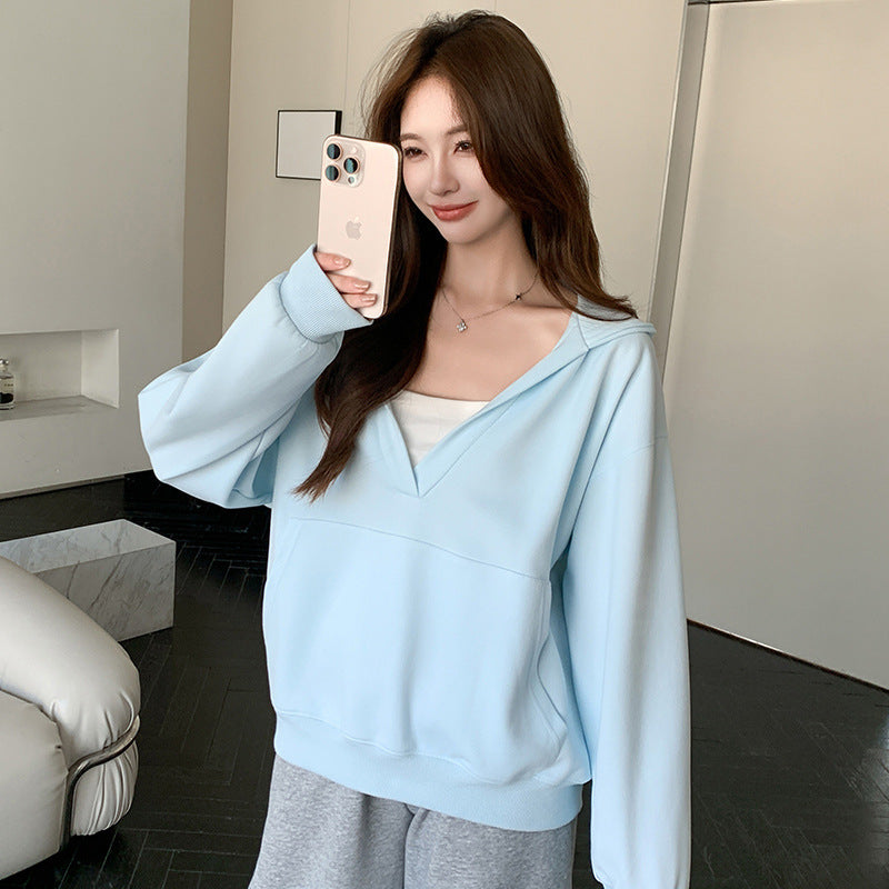 V-neck Hoodie Coat Women's Spring And Autumn