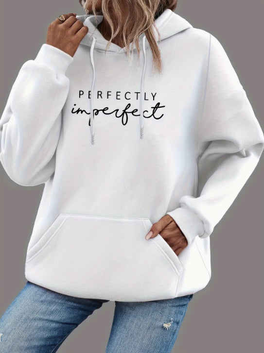 Letter Print Kangaroo Pocket Hoodie