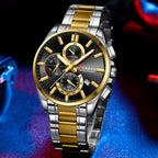 Men's Steel Strap Watch Waterproof Six-pin Timing