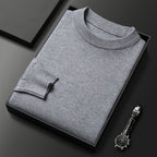 Men's Warm Leisure Solid Color Round Neck Sweater