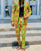 Two-piece Digital Printing Suit With Two Buttons Suit