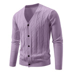 Men's Brocade Sweater Korean Style Trendy Casual Loose And Handsome V-neck Knitted Cardigan Coat
