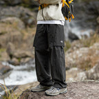 Men's Loose-leaf Split Adjustable Breathable Casual Pants