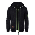 Men's Sports Fitness Casual Jacquard Sweater Hooded Coat
