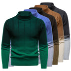 Gradient Color Half Turtleneck Handsome Men's Sweater