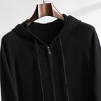 Men's Cashmere Hoodie Zip-Up Knit Cardigan Jacket