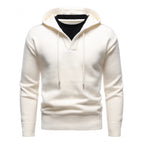 Men's Velvet Thickened Fake Two Pieces Hooded Sweater