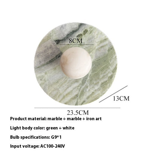 Irish Green Marble French Entry Lux Fengyun Stone Wall Lamp