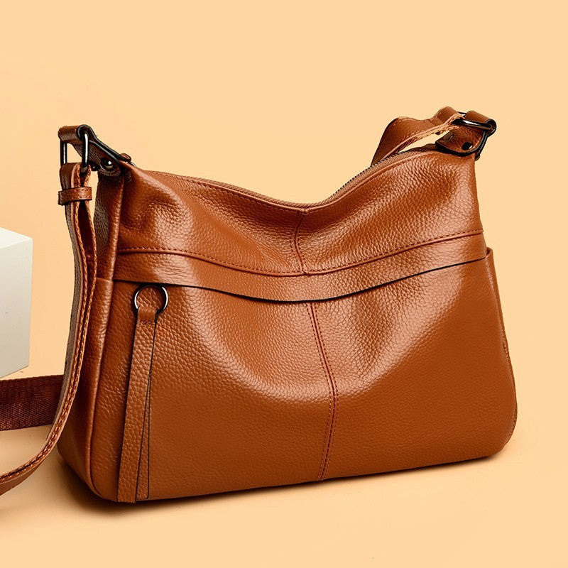 First Layer Leather One-shoulder Crossbody Female European And American Style