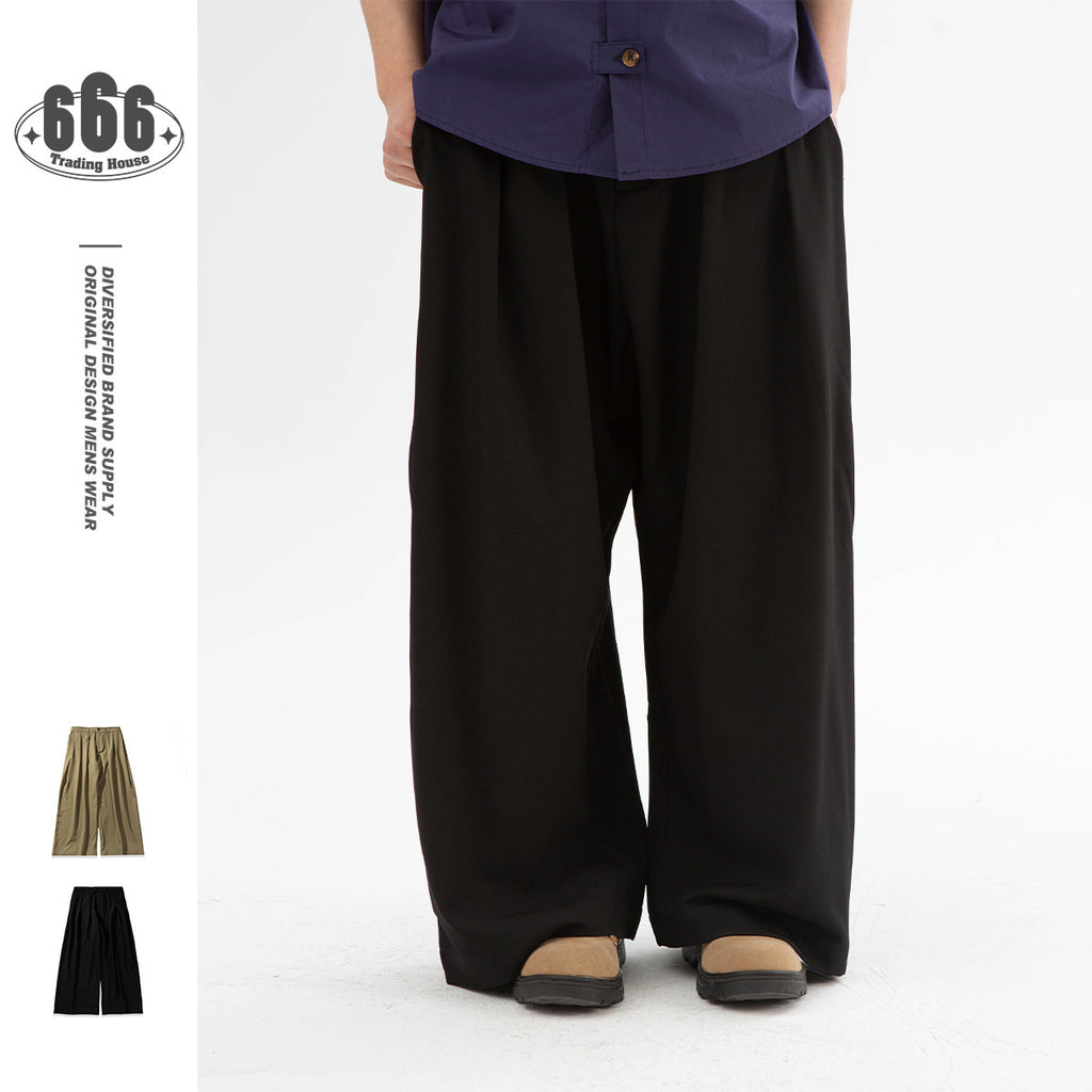 American Style Loose Straight Casual Suit Wide Leg Pants