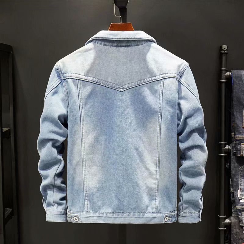 Men's Denim Jacket Autumn Loose Trendy Warm Workwear Top